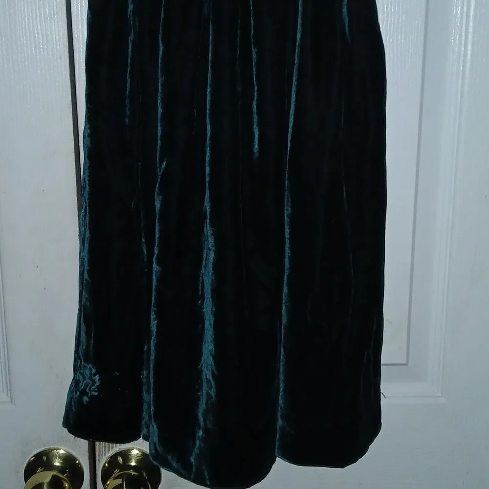 Ralph Lauren blue label emerald green soft velvet silk blend dress Sz 4 NWT